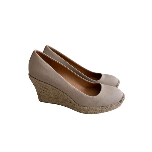 J CREW Womens Beige Espadrille Wedges Size 7 - Picture 2 of 6